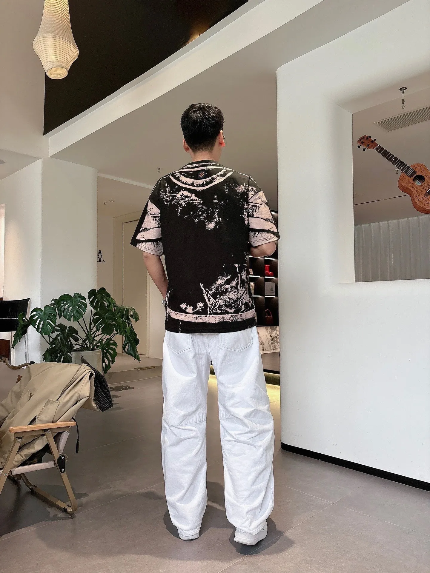 Louis Vuitton/Louis Vuitton optical illusion tie-dye printed short sleeves